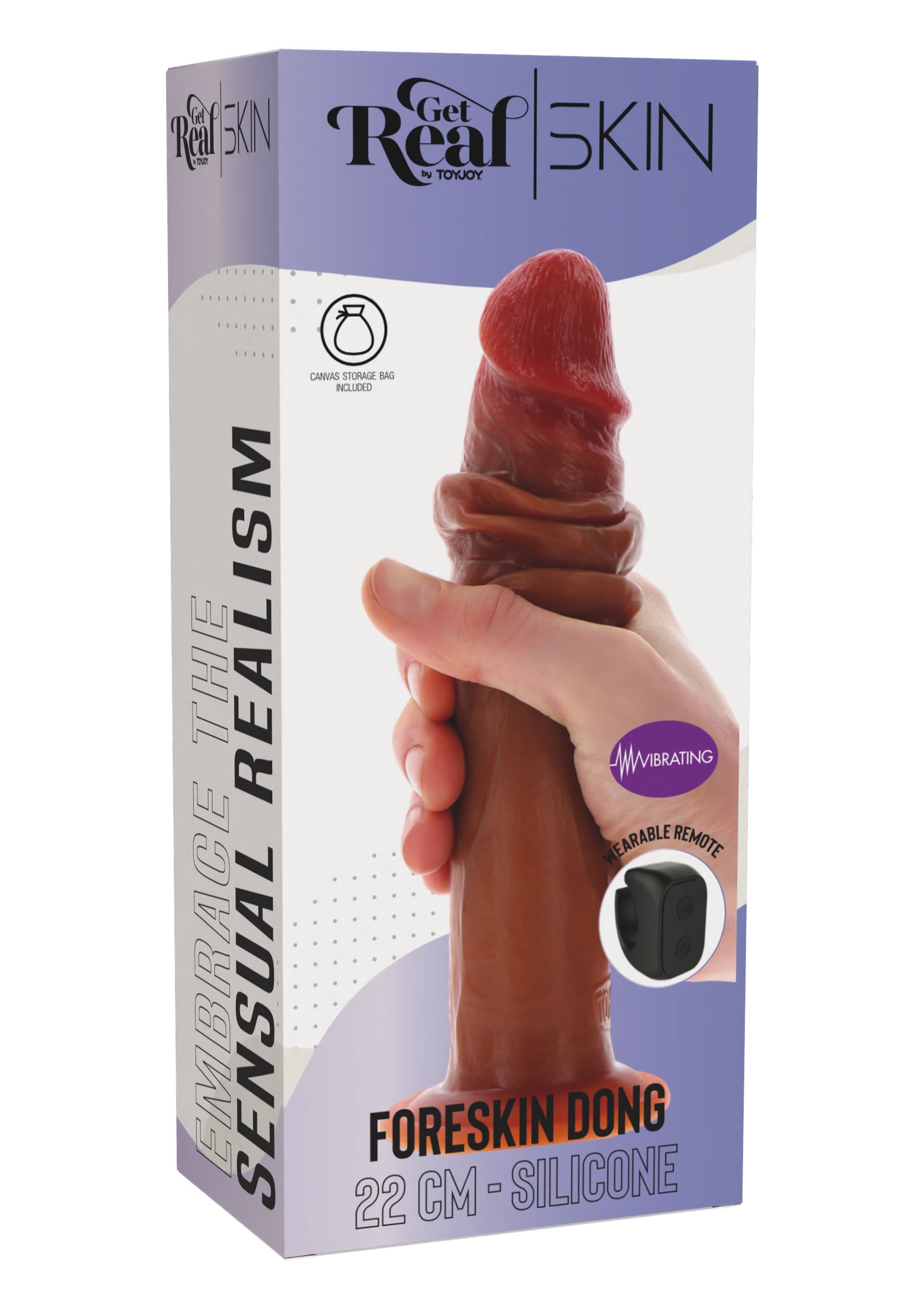 Dildo ToyJoy Foreskin Dong Vibrating Silicone 22 cm