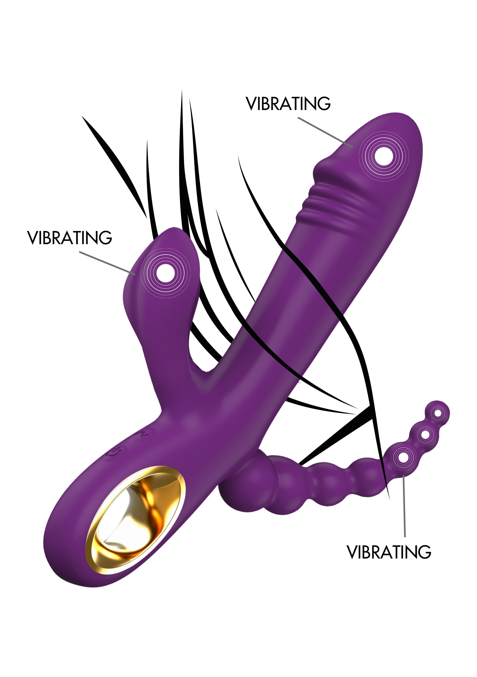 Vibromasseur ToyJoy Caleona Triple Temptation
