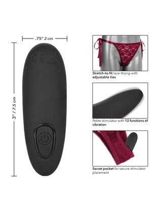 Stimulateur CalExotics Remote Control Lace Thong Set