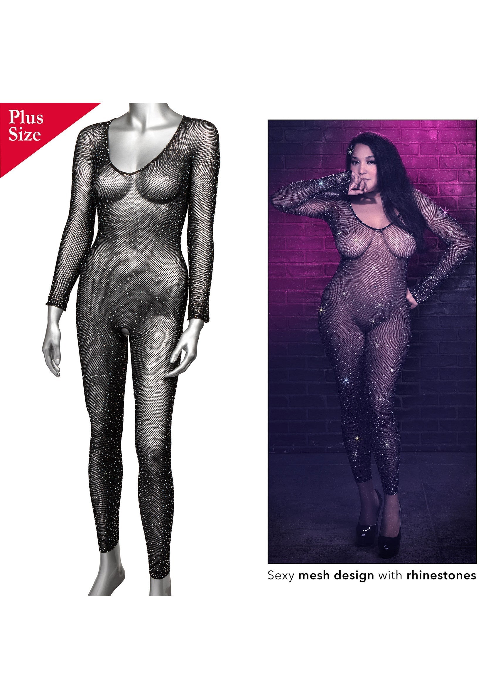 Lingerie CalExotics Crotchless Bodystocking Plus