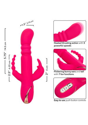 Vibromasseur CalExotics Heated Silicone Triple Rabbit