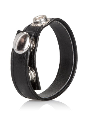 Performance masculine CalExotics Leather 3-Snap Ring