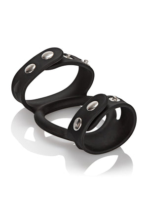 Performance masculine CalExotics Silicone Tri-Snap C & B Cage