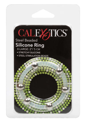 Performance masculine CalExotics Steel Beaded Silicone Ring XL