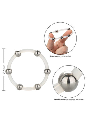 Performance masculine CalExotics Steel Beaded Silicone Ring XL