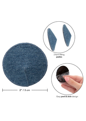 Accessoire BDSM CalExotics Ride Em Denim Round Pasties