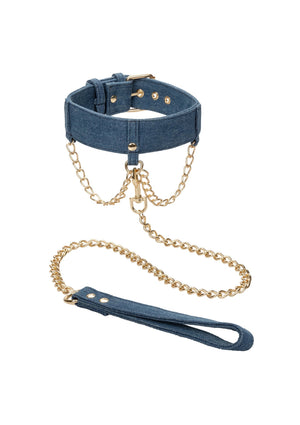 Accessoire BDSM CalExotics Ride Em Denim Collar + Leash