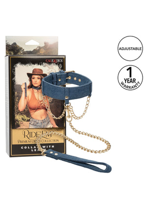 Accessoire BDSM CalExotics Ride Em Denim Collar + Leash