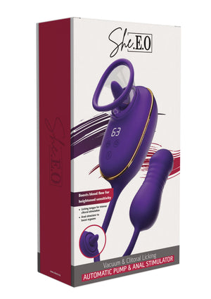 Stimulateur She.E.O. Licking Clitoral Pump & Anal Stimulator