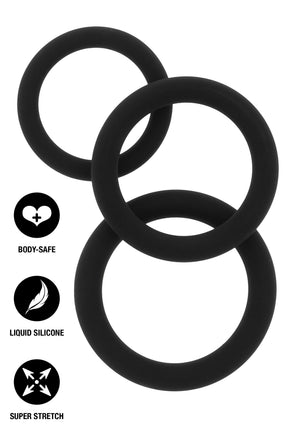 Performance masculine Hidden Desire Stamina Starter C-Rings 3 Pcs Set