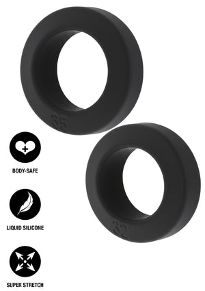 Performance masculine Hidden Desire Double Stackers C-Rings 2 Pcs Set L
