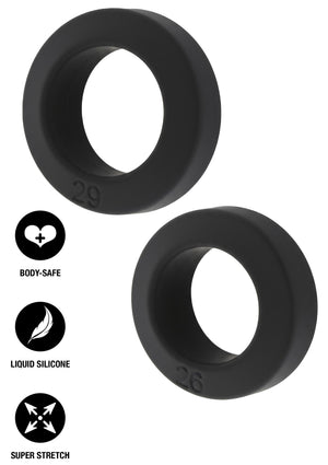 Performance masculine Hidden Desire Double Stackers C-Rings 2 Pcs Set L