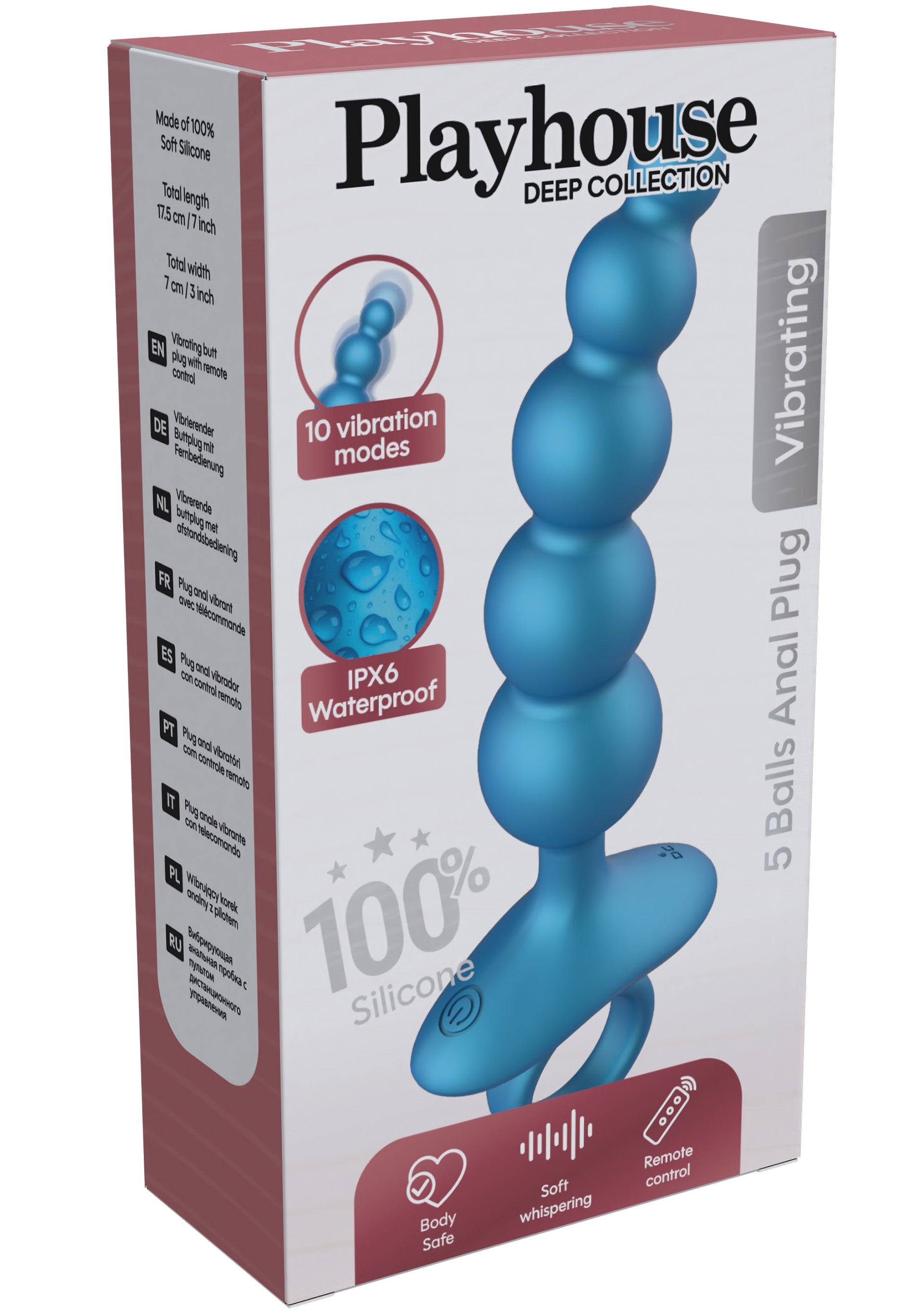Jouet anal Playhouse 5 Balls Anal Plug Vibrating + Remote