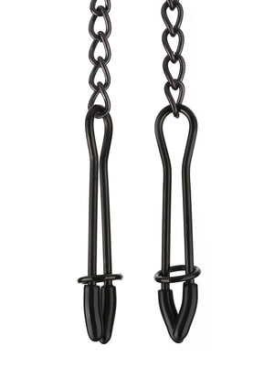 Accessoire BDSM Mr. Steel Tweezer Nipple Clamps Black