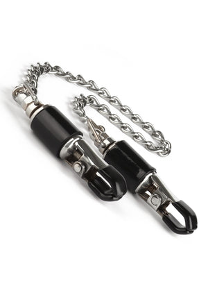 Accessoire BDSM Mr. Steel Barrel Tit Clamps With Chain