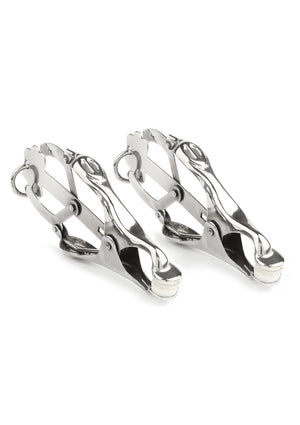 Accessoire BDSM Mr. Steel Squeezer Nipple Clamps W Ring