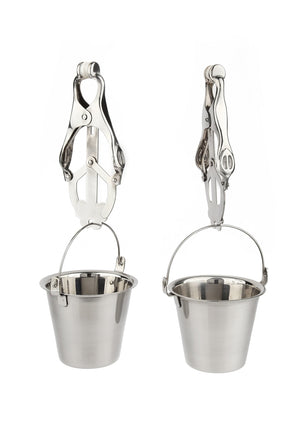 Accessoire BDSM Mr. Steel Nipple Clamps with Buckets