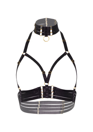 Lingerie Kinky Diva Open Cup Bra Plus O-Ring Collar