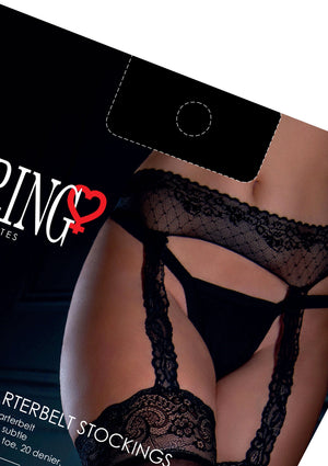 Lingerie Daring Intimates Satin Touch Garterbelt Stockings