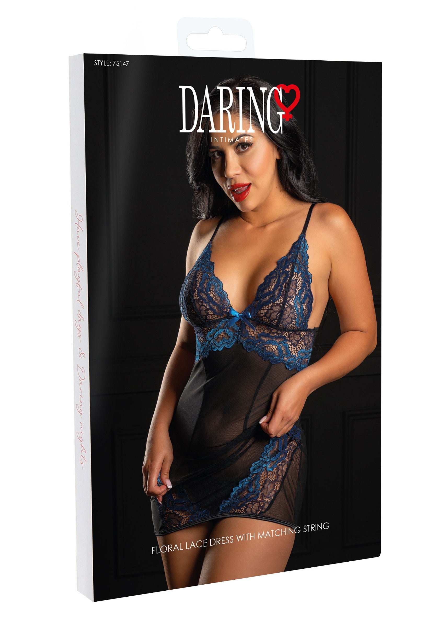 Lingerie Daring Intimates Floral lace dress with string