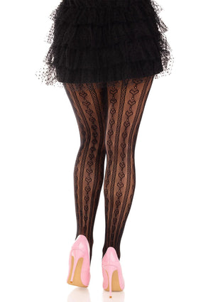 Lingerie Leg Avenue Sweetheart Striped Net Pantyhose