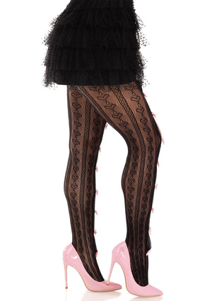 Lingerie Leg Avenue Sweetheart Striped Net Pantyhose