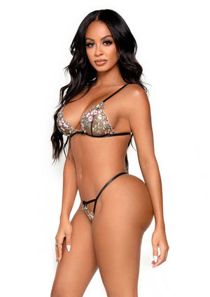 Lingerie Leg Avenue Floral Sheer Bra and String