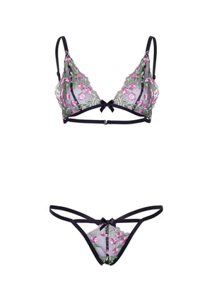 Lingerie Leg Avenue Floral Sheer Bra and String