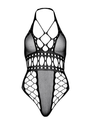 Lingerie Leg Avenue Multi Net Backless Thong Teddy