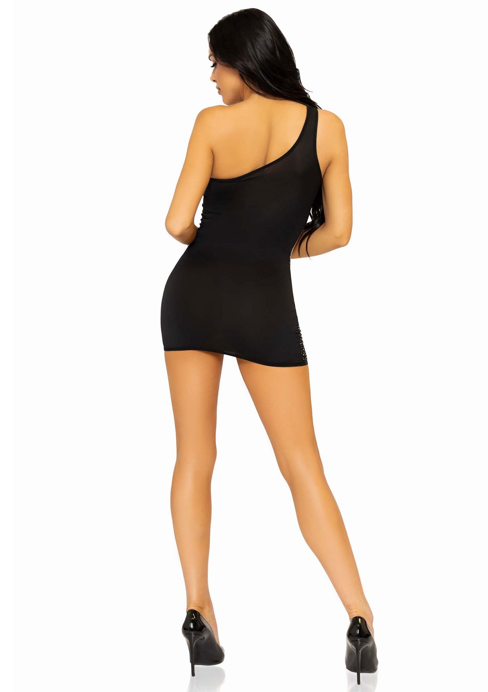 Lingerie Leg Avenue Rhinestone Mini Dress with Mesh Accents