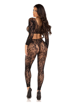 Lingerie Leg Avenue Lace Crop Top and Footless Tights
