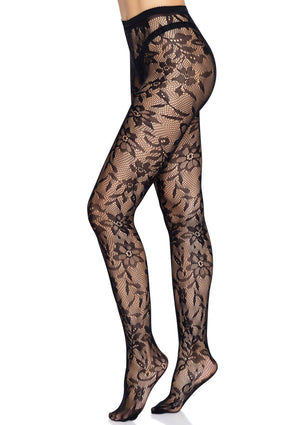 Lingerie Leg Avenue Seamless Floral Lace Pantyhose