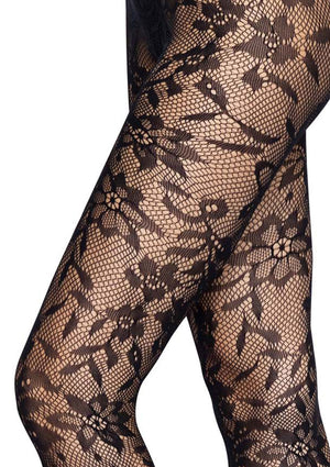Lingerie Leg Avenue Seamless Floral Lace Pantyhose