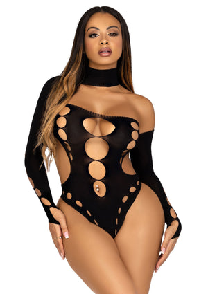 Lingerie Leg Avenue Asymmetrical Cut Out Bodysuit