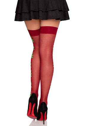 Lingerie Leg Avenue Spandex Thigh Highs with Roses