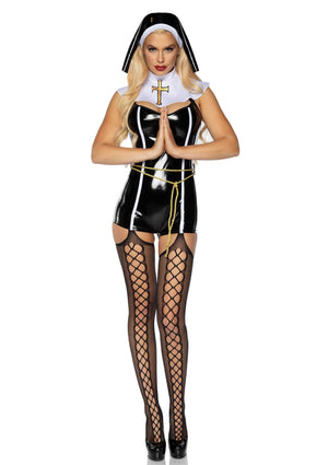 Lingerie Leg Avenue Vinyl Sinful Sister Romper