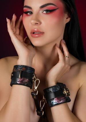 Accessoire BDSM Geisha Floral Jacquard Wrist Cuffs