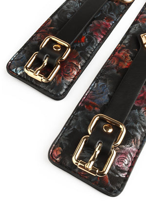 Accessoire BDSM Geisha Floral Jacquard Ankle Cuffs