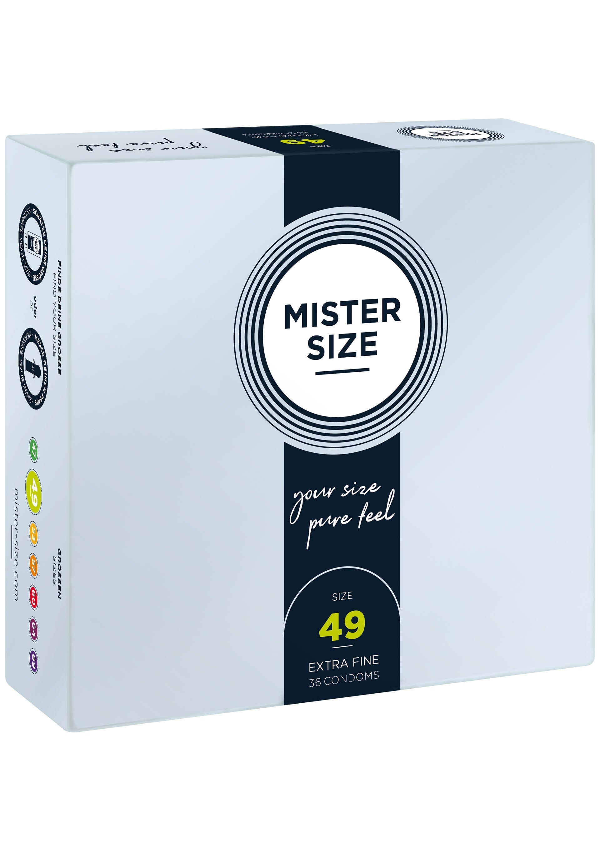 Préservatif MISTER SIZE 49mm Condoms 36pcs
