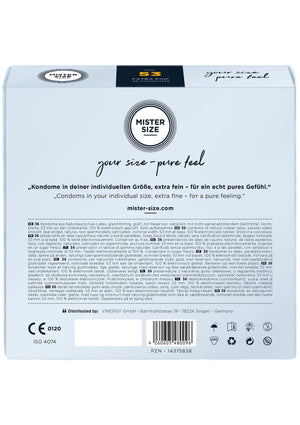 Préservatif MISTER SIZE 53mm Condoms 36pcs