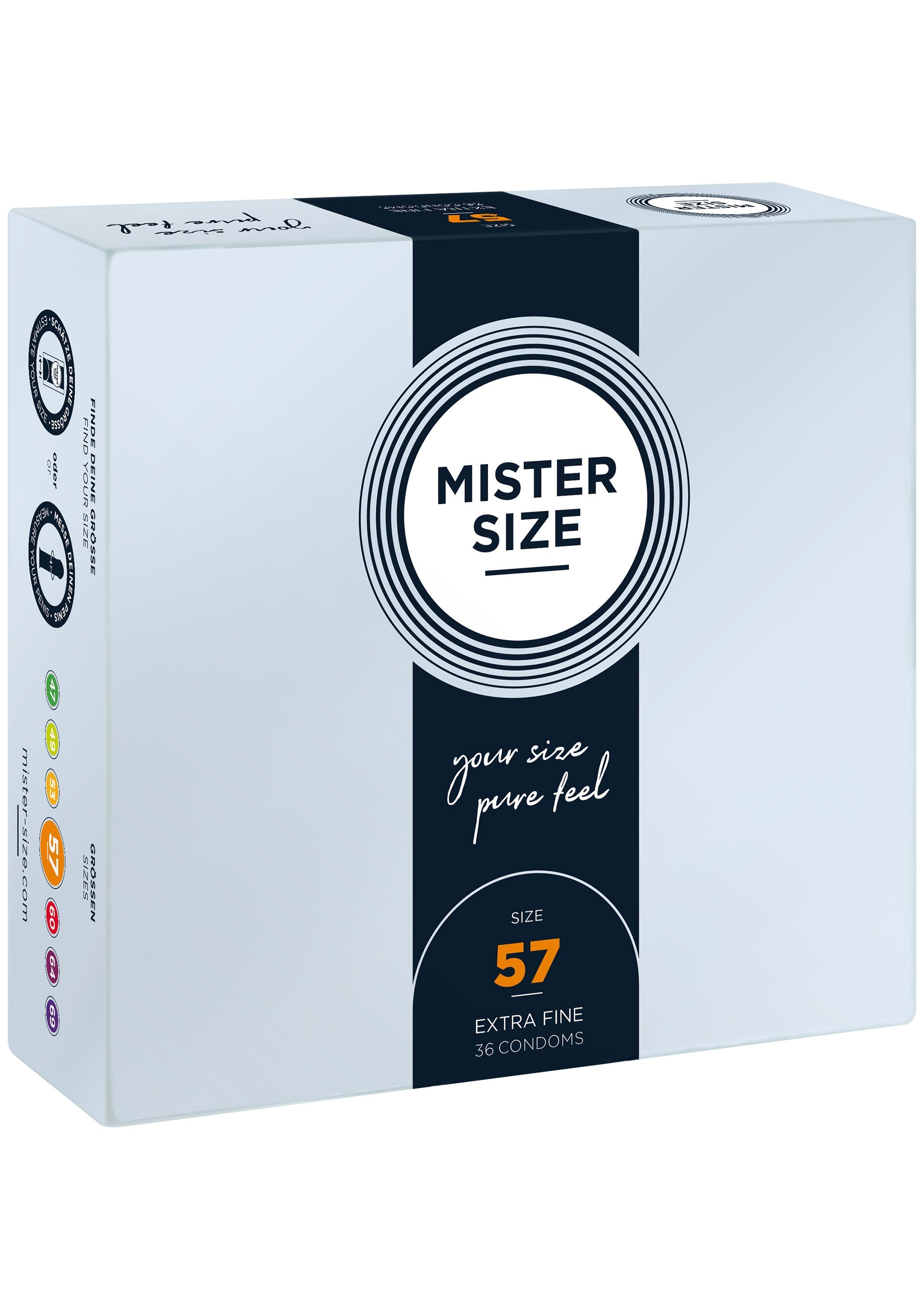 Préservatif MISTER SIZE 57mm Condoms 36pcs