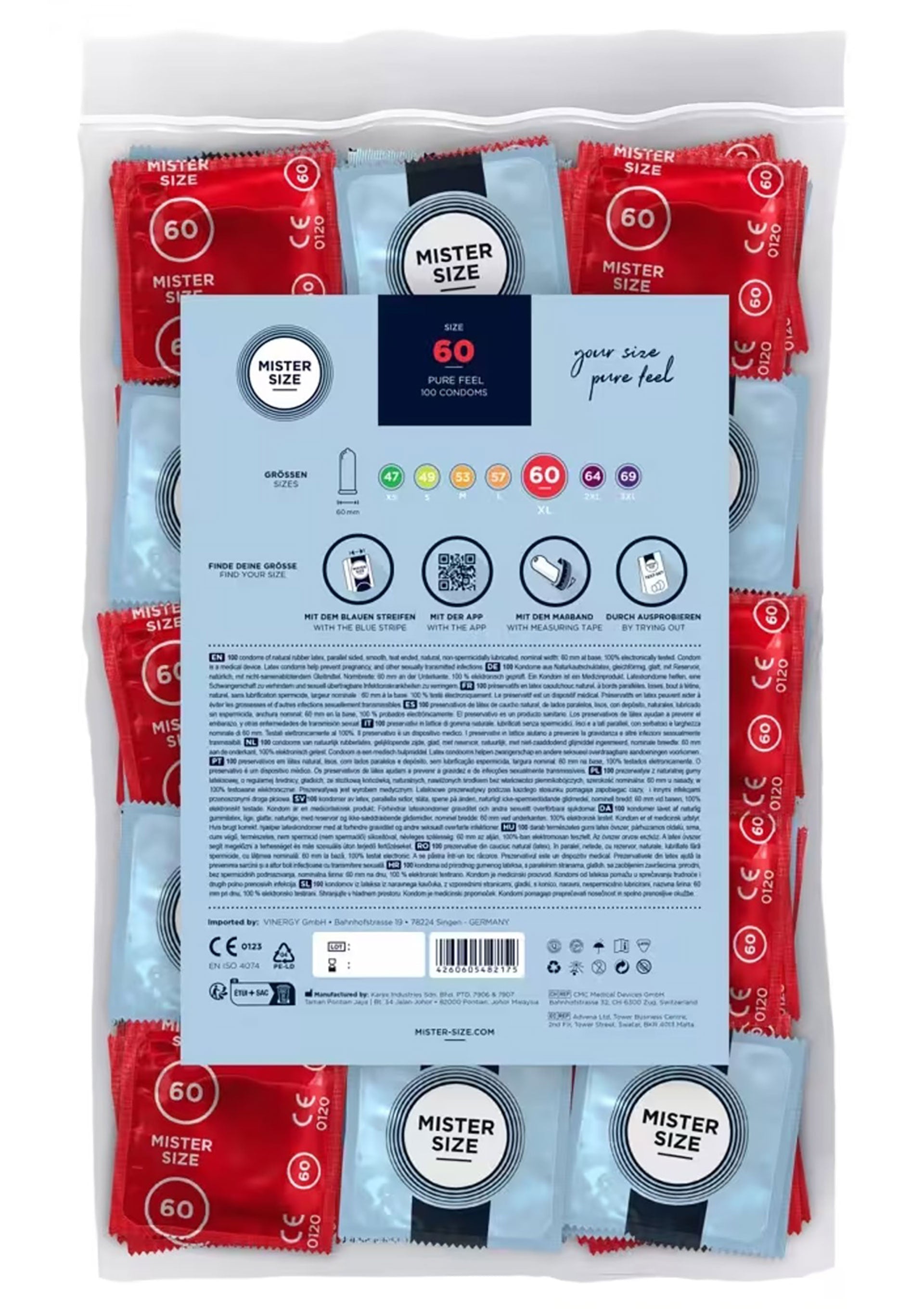 Préservatif MISTER SIZE 60mm Condoms 100pcs