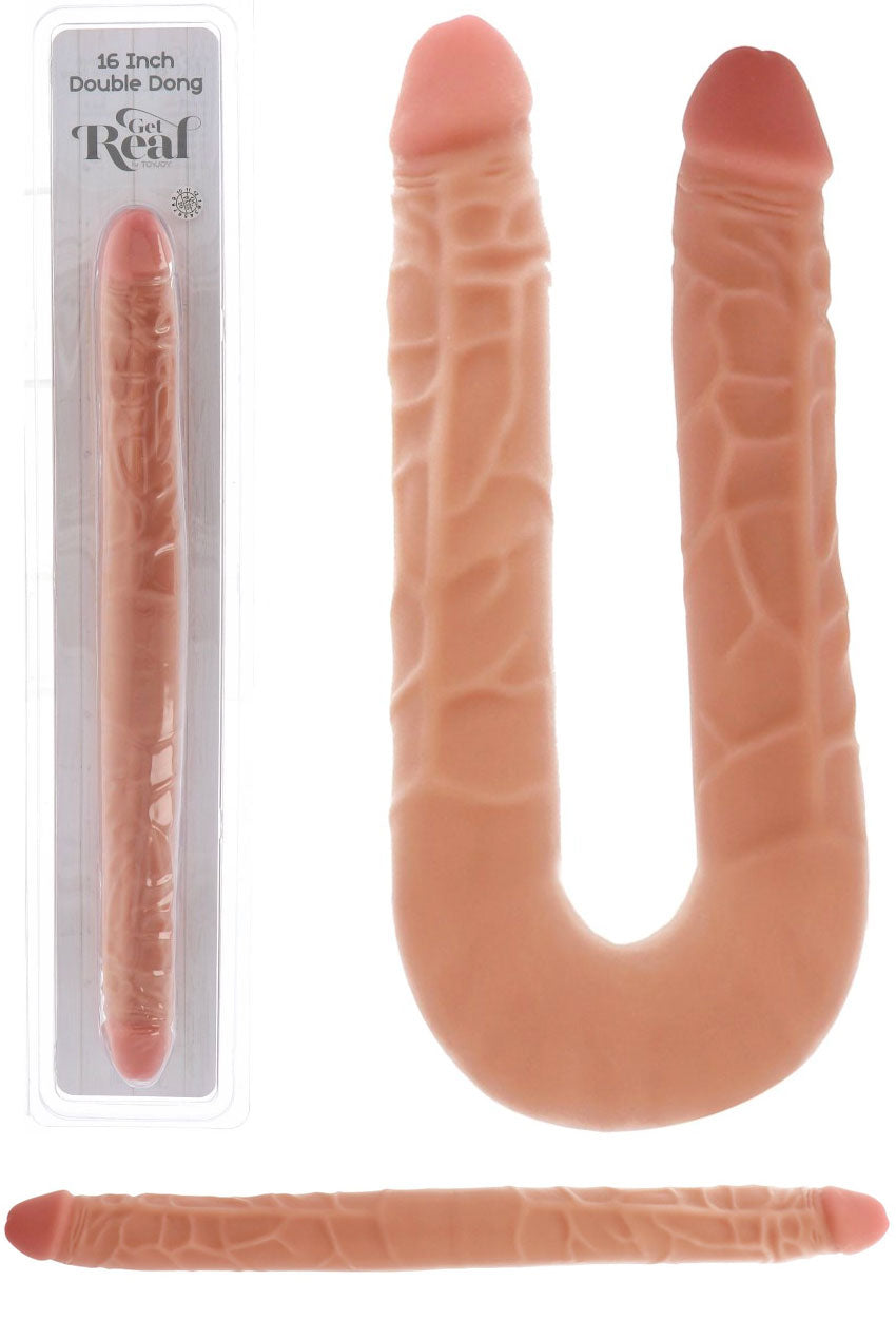 Double Dildo ToyJoy Get Real Double Dong - Beige - 40 cm