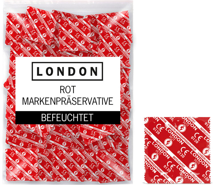 Durex London Rouge - Fraise (100 Préservatifs)