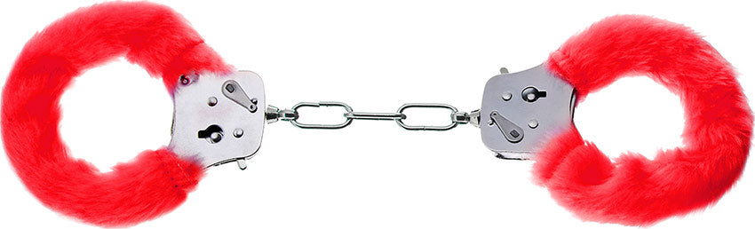 Menottes avec fourrure - Rouge