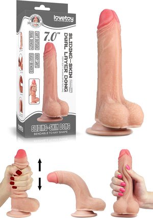 Dildo ultra réaliste double densité LoveToy Sliding Skin - 12.5 cm