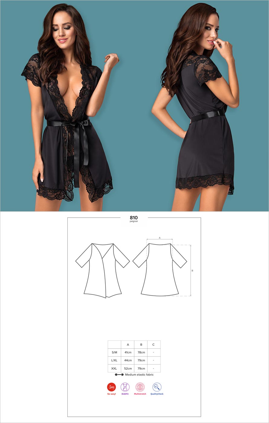 Obsessive Peignoir 810 - Noir