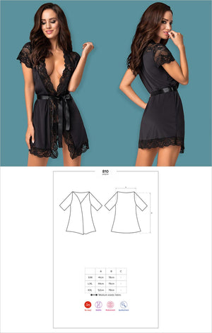 Obsessive Peignoir 810 - Noir