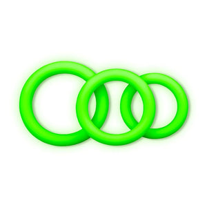 Anneaux péniens en silicone phosphorescents Ouch! (3 anneaux)