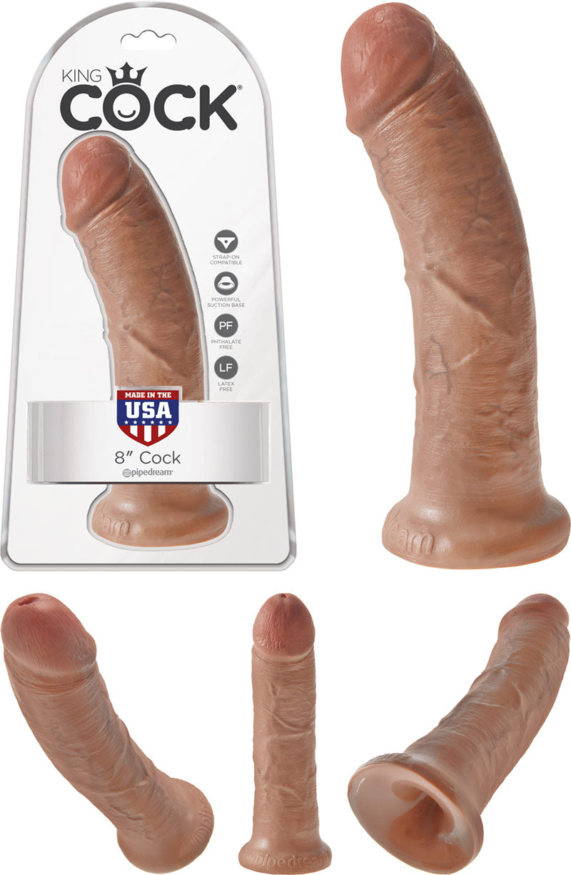 Dildo réaliste King Cock - 19 cm - Brun clair